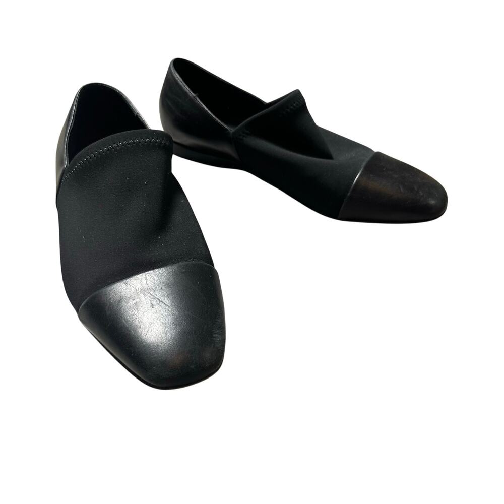Via Spiga Black Leather Flats